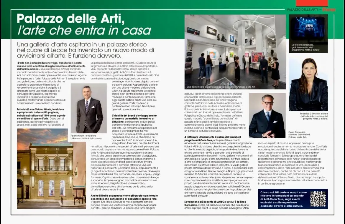 Palazzo delle Arti su Focus: visibilità nazionale per arte e cultura